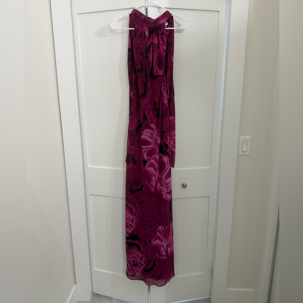 Calvin Klein Burgundy Floral Wedding Dress